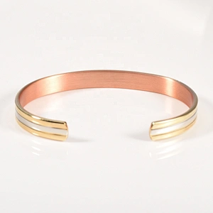 Wollet Mens Pure Copper Bangle  Arthritis Pain Relief Therapy Healthy Copper Magnetic Bracelet