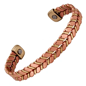 Wollet Mens Magnetic Arthritis Pain Relief Therapy Healthy Cuff Vintage Engraved Wholesale Energy Copper Bracelet