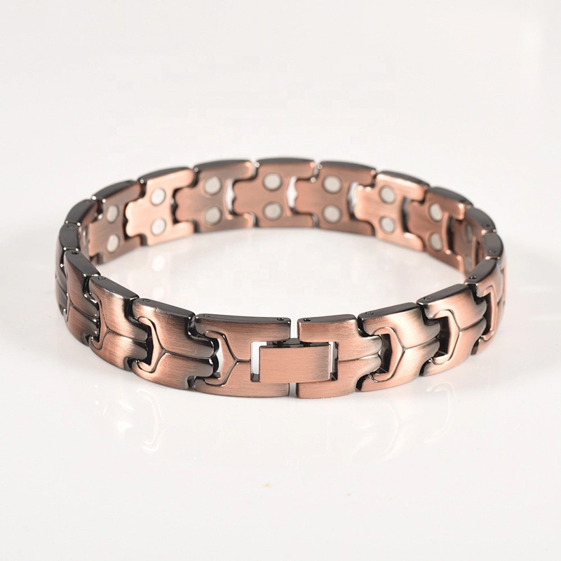 Wollet Fashion Wholesale Black Plated Health Balance Bio Magnetic Men Copper Bracelet