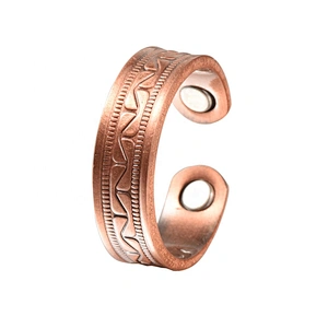 Wollet Magnetic Copper Ring Arthritis Women Pure Copper Rings for Women Adjustable Health with 3PCS Magnets