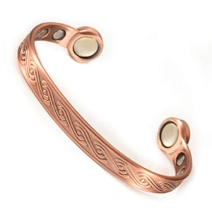 Wollet Fashion Flower Design Health Energy Bio Magnetic Copper Bracelet