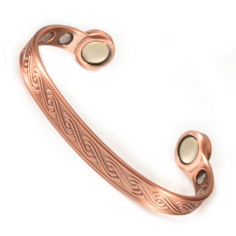 Wollet Fashion Flower Design Health Energy Bio Magnetic Copper Bracelet