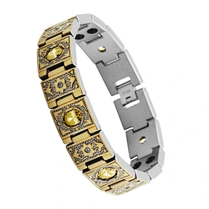 Yellow Topaz Gold Tone Stainless Steel Bracelet Import Jewelry From China