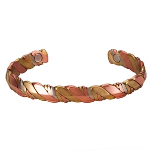 Wollet Mens Pure Copper Bangle  Arthritis Pain Relief Therapy Healthy Copper Magnetic Bracelet