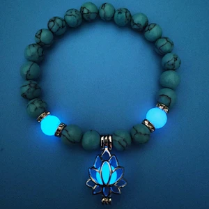 Wollet Energy Glowing Lotus Sanskrit Beaded Bracelet