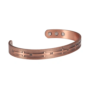 Wollet Mens Pure Copper Bangle  Arthritis Pain Relief Therapy Healthy Copper Magnetic Bracelet