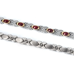 Wollet Fashion Stainless Steel Magnetic Bracelet Anklet With Multicolor Natural Crystal Jewelry