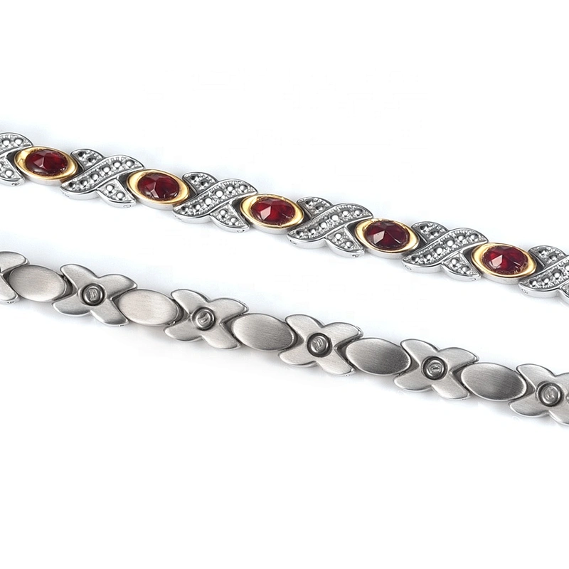 Wollet Fashion Stainless Steel Magnetic Bracelet Anklet With Multicolor Natural Crystal Jewelry