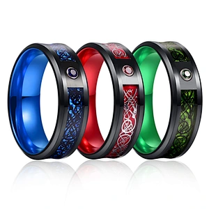 Wollet Titanium Steel Ring Fashion Customized Luminous Multi-Color Stainless Steel Ring