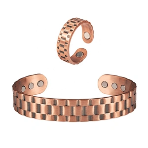 Wollet Magnetic Copper Ring Arthritis Women Pure Copper Rings for Women Adjustable Health with 3PCS Magnets