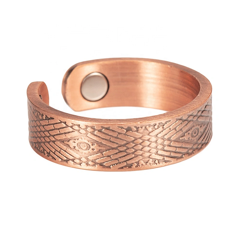 Wollet Magnetic Copper Ring Arthritis Women Pure Copper Rings for Women Adjustable Health with 3PCS Magnets
