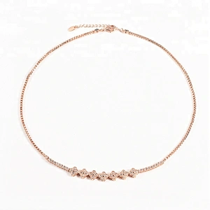 Wollet Fashion Health Energy Power CZ Stone Copper Bio Magnetic Necklace