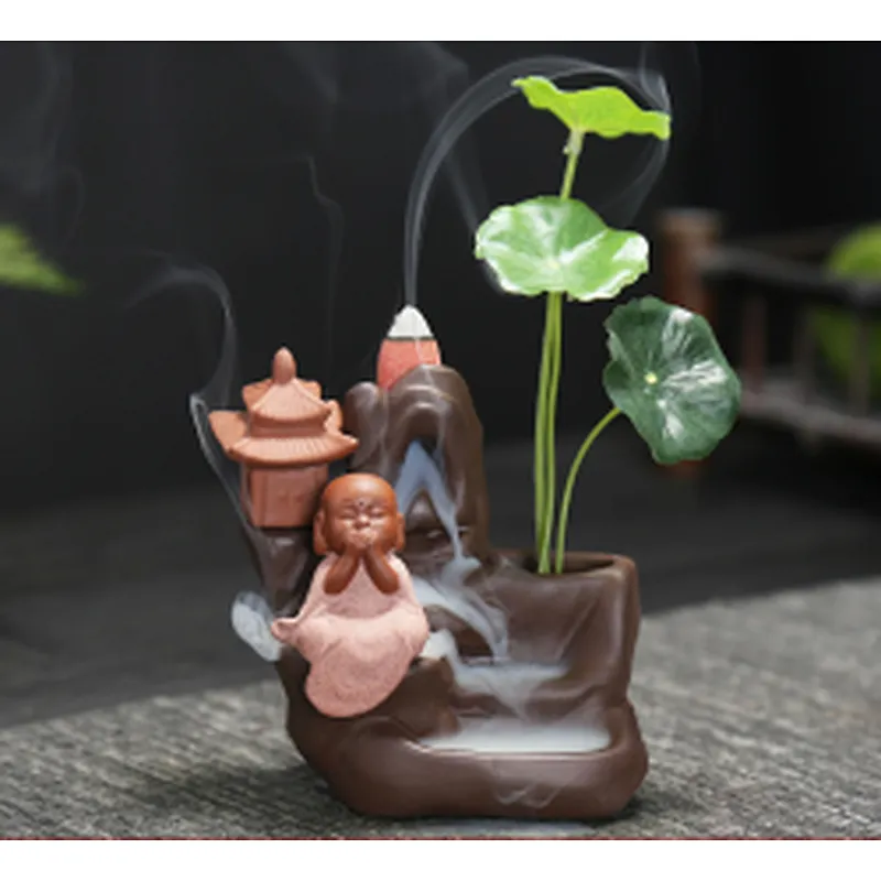 Wollet Creative Home Ceramic Ornaments Hydroponic Flower Ornaments Backflow Aromatherapy Oven Backflow Incense Oven