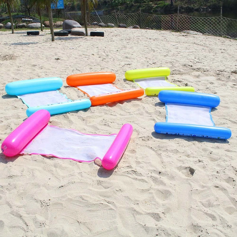 Wollet new water swimming ring inflatable striped floating bed floating row
