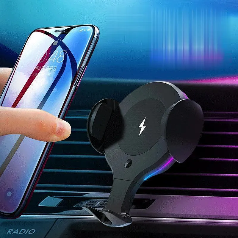 Wollet New Car Wireless Charger Car Mobile Phone Charging Navigation Bracket Automatic Induction Telescopic Wireless Charger