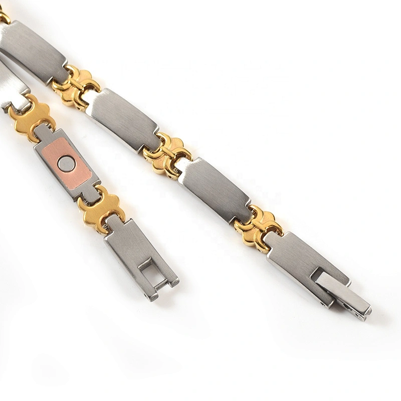 Wollet New Design Japan Health Energy Quantum Copper Stainless Steel Gold Bio Magnetic Quantum Bracelet Benefits