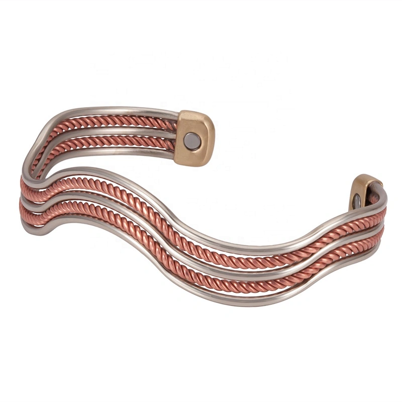 Wollet Magnetic Arthritis Pain Relief Therapy Healthy Mens Copper Bracelet