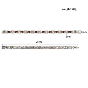 Wollet Fashion Stainless Steel Magnetic Bracelet Anklet With Multicolor Natural Crystal Jewelry