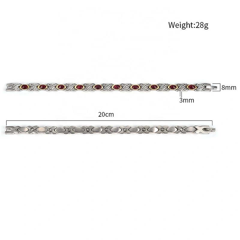 Wollet Fashion Stainless Steel Magnetic Bracelet Anklet With Multicolor Natural Crystal Jewelry