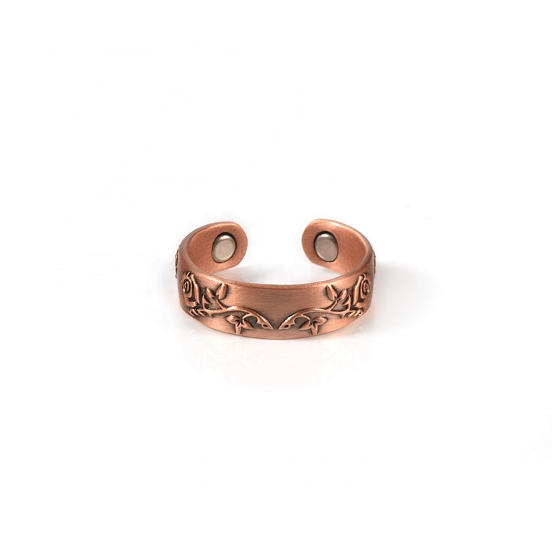 Wollet Magnetic Copper Ring Arthritis Women Pure Copper Rings for Women Adjustable Health with 3PCS Magnets