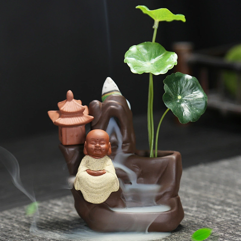 Wollet Creative Home Ceramic Ornaments Hydroponic Flower Ornaments Backflow Aromatherapy Oven Backflow Incense Oven