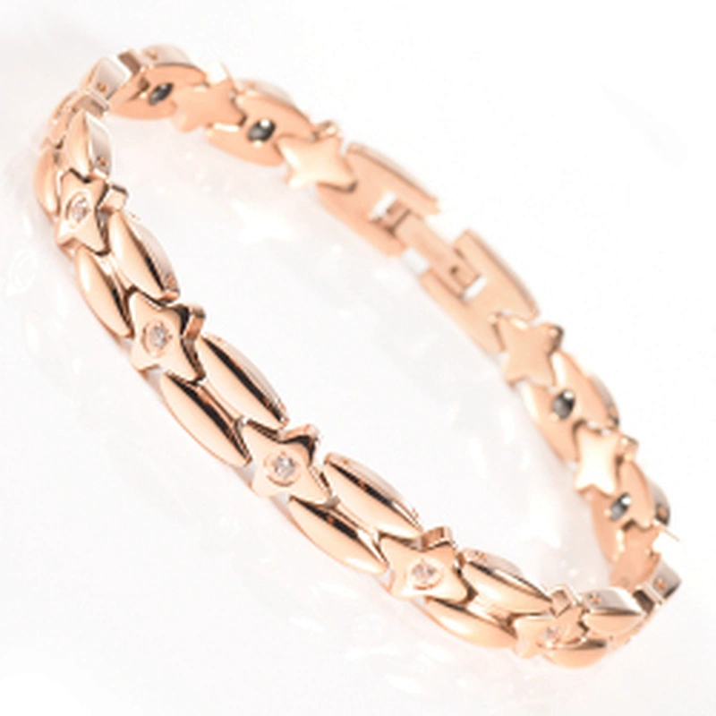 Wollet Rose Gold Plated 316L Stainless Steel 99.999% Germanium Bracelet
