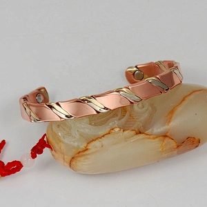 Wollet Mens Pure Copper Bangle  Arthritis Pain Relief Therapy Healthy Copper Magnetic Bracelet