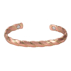 Wollet Mens Pure Copper Bangle  Arthritis Pain Relief Therapy Healthy Copper Magnetic Bracelet