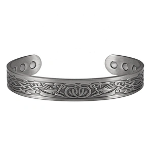 Wollet Mens Pure Copper Bangle  Arthritis Pain Relief Therapy Healthy Copper Magnetic Bracelet