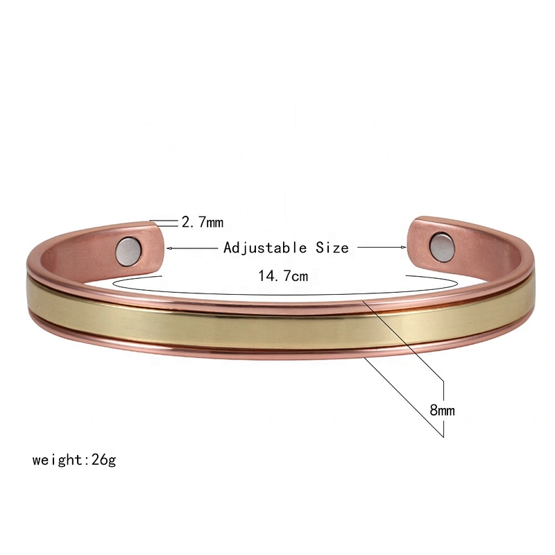 Wollet Healthy Double Color 99.95% Copper Bio Magnetic Bangle