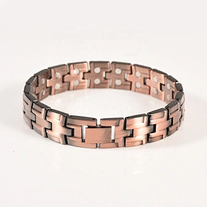 Wollet Wholesale Health Double Row Bio Magnetic Copper Bracelet For Men Jewelry
