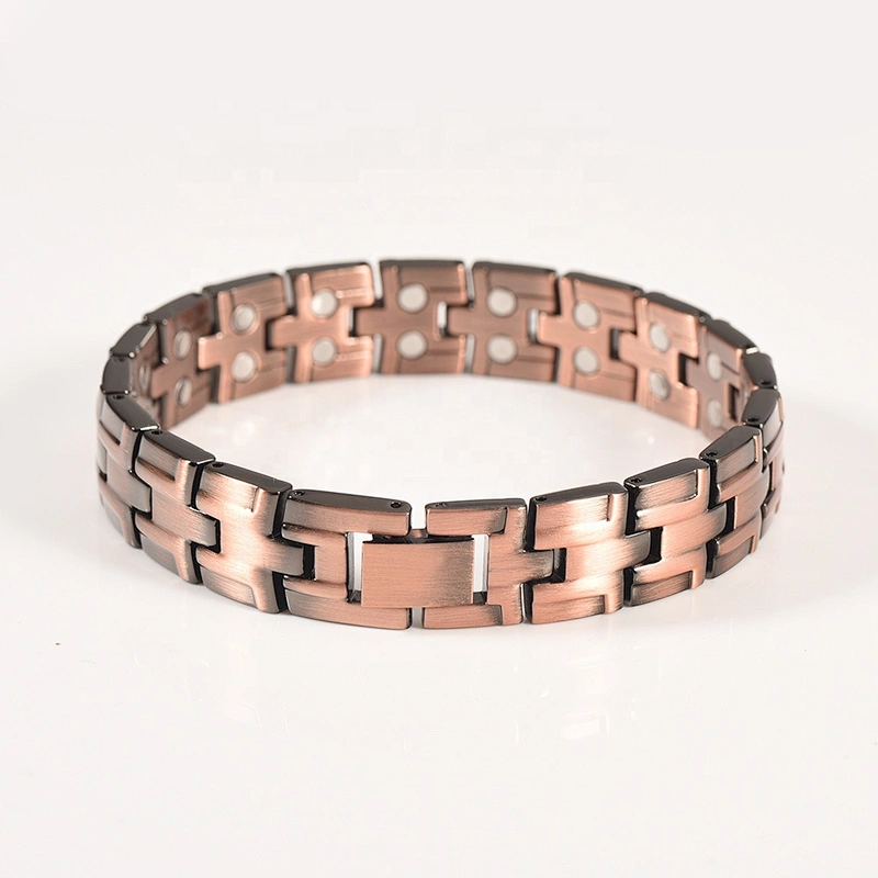 Wollet Wholesale Health Double Row Bio Magnetic Copper Bracelet For Men Jewelry
