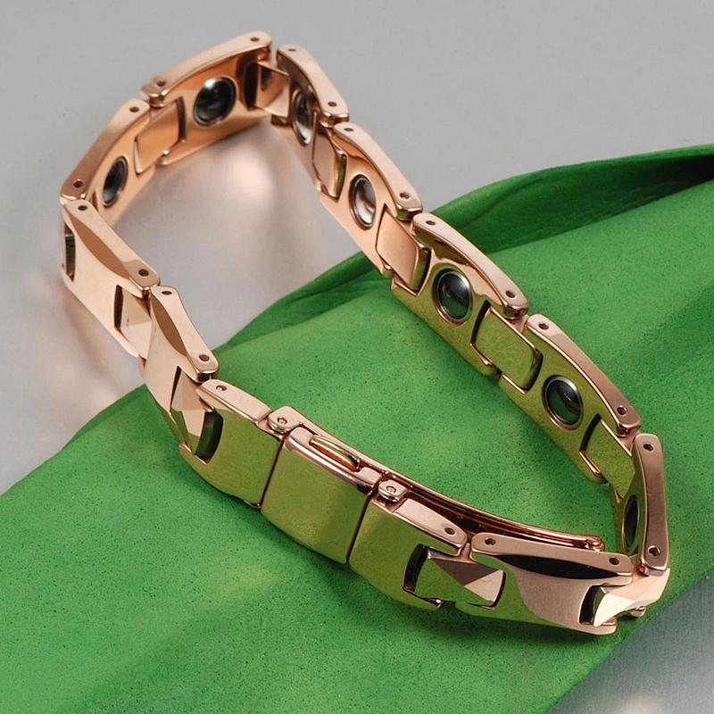 Wollet Fashion Adjustable Men Germanium Bio Magnetic Gold Plated Tungsten Bracelet