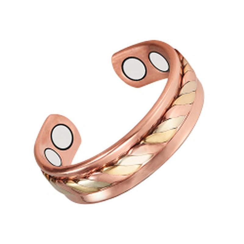 Wollet Magnetic Copper Ring Arthritis Women Pure Copper Rings for Women Adjustable Health with 3PCS Magnets