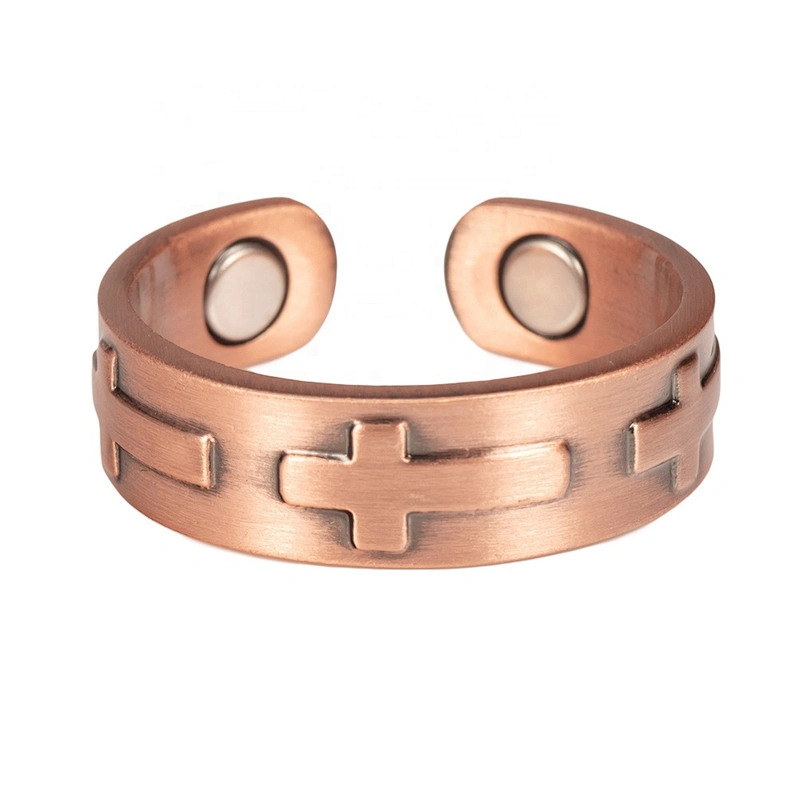 Wollet Magnetic Copper Ring Arthritis Women Pure Copper Rings for Women Adjustable Health with 3PCS Magnets