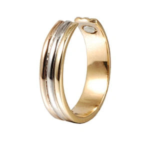 Screw Design Gold Plated Magnetic Mens Antique Copper Ring