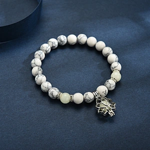 Wollet Energy Glowing Lotus Sanskrit Beaded Bracelet