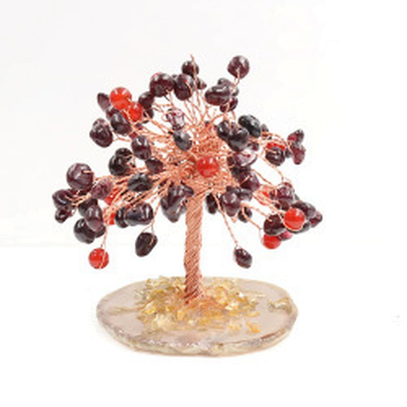Wollet Natural Crystal Crushed Stone Fortune Tree Home Decoration