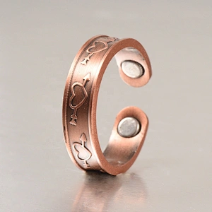 Wollet Magnetic Copper Ring Arthritis Women Pure Copper Rings for Women Adjustable Health with 3PCS Magnets