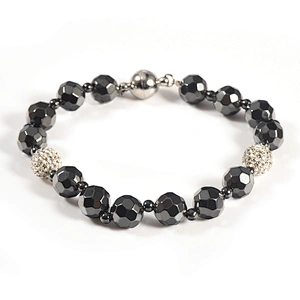 Wollet Fashion Multi-Faced Hematite Magnetic Shambhala Bead Bracelet