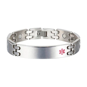 Wollet Wholesale Stainless Steel Emergency Diabetic Magnetic Medical Identification Id Alert Bracelet