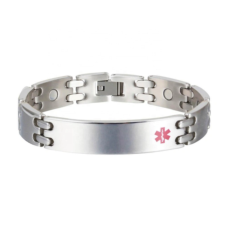 Wollet Wholesale Stainless Steel Emergency Diabetic Magnetic Medical Identification Id Alert Bracelet
