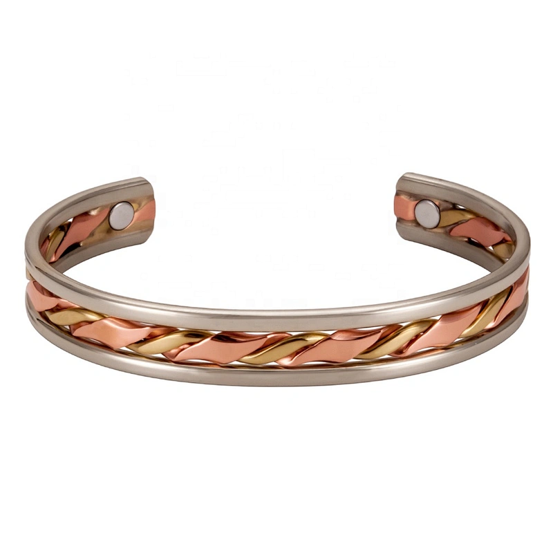 Wollet Mens Pure Copper Bangle  Arthritis Pain Relief Therapy Healthy Copper Magnetic Bracelet