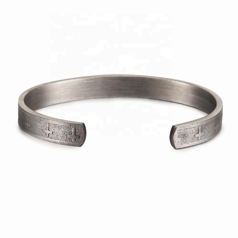 Wollet Mens Silver Bangle  Arthritis Pain Relief Therapy Healthy Copper Magnetic Bracelet