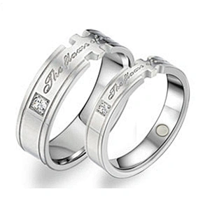 Gear Design Stainless Steel Magnetic Wedding Rings for Men