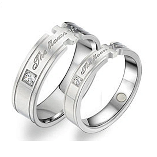 Gear Design Stainless Steel Magnetic Wedding Rings for Men