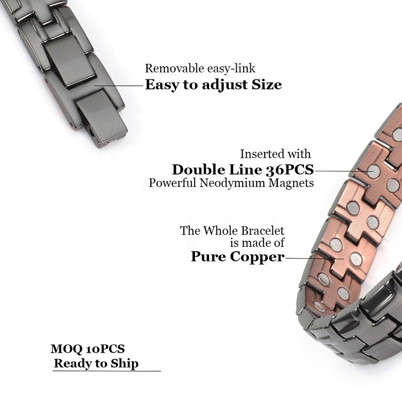 Wollet Copper Energy Blood Pressure Control Wellness Health Healing Bio Magnetic Therapy Bracelet For Men