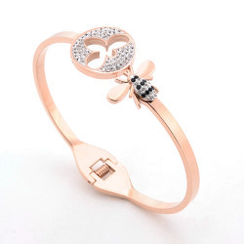 Wollet New Design Fashion Adjustable Love Bracelet Rose Gold Stainless Steel Bracelet