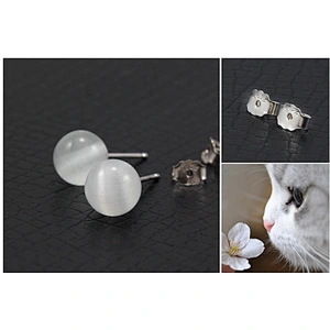 Wollet New Design Fashion Korean Version Of The Simple Opal Earrings Soft Personality Creative Opal Earrings