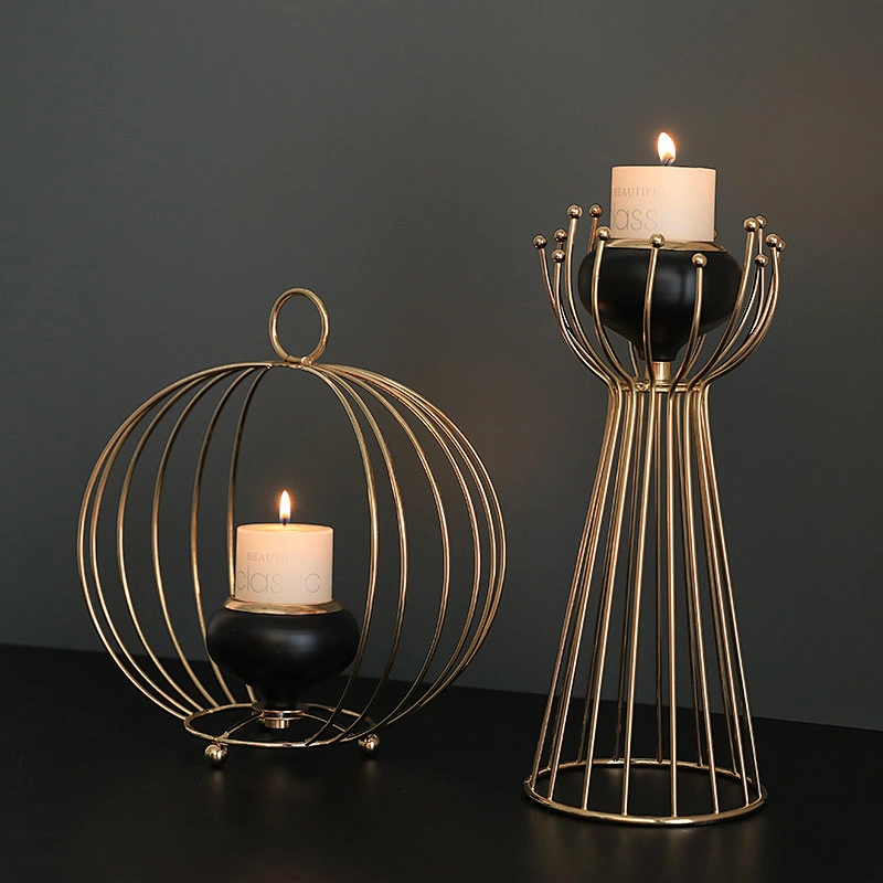 Wollet Fashionable Home Candlelight Dinner Decoration Ornaments Metal Iron Candle Holder